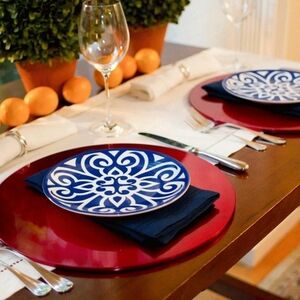 Slim & Sage Portion Control 9" Plates Blue New w/ Box